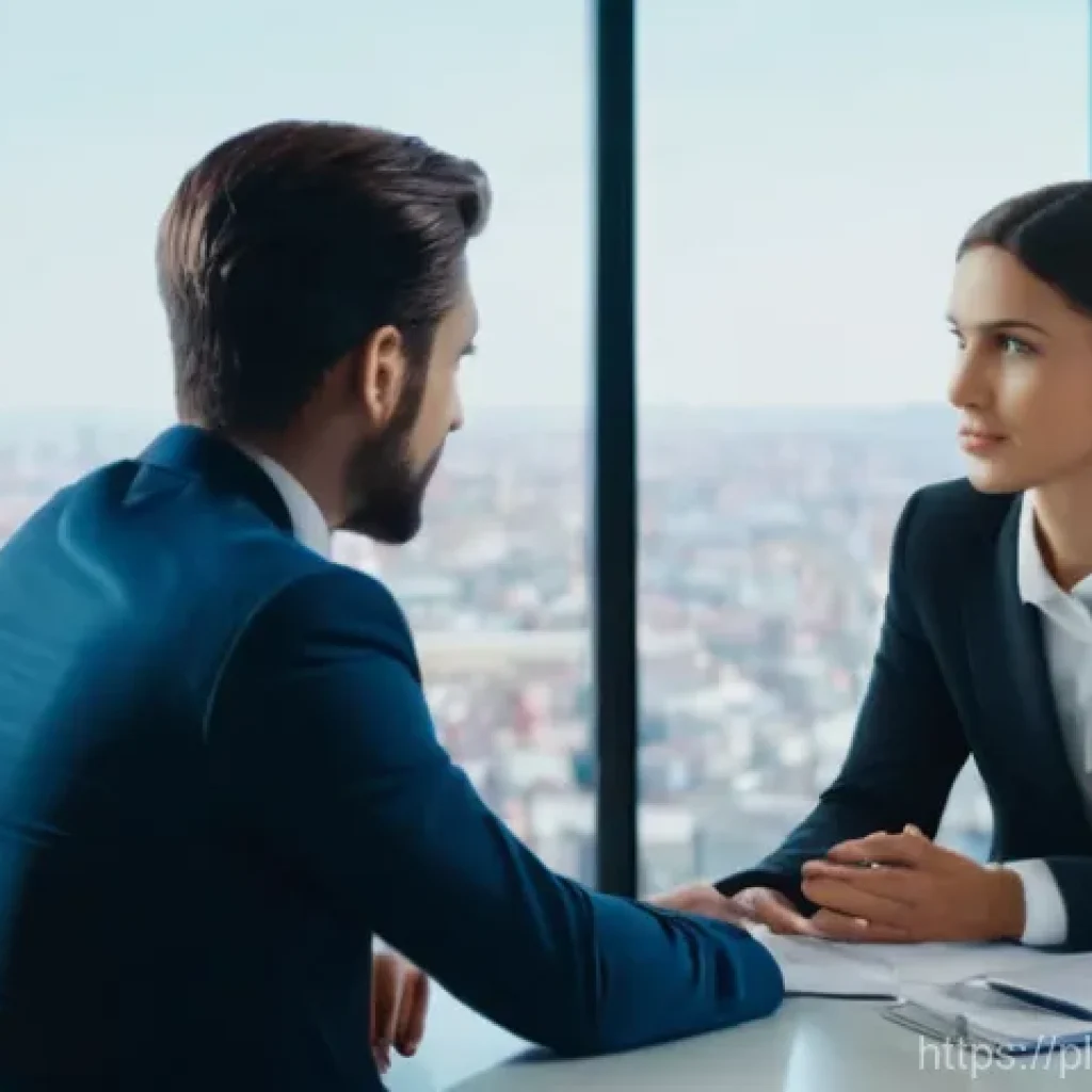 BB 세일즈 프로세스 개선을 위한 고객 인터뷰 기법 - **Image Prompt 1: Empathetic Listening and Problem Solving**
"A professional male consultant, dr...