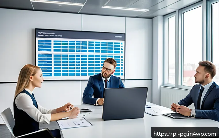 BB 세일즈 프로세스 개선을 위한 리소스 최적화 방안 - A modern office scene showing a diverse Polish sales team engaged in a dynamic meeting about time ma...