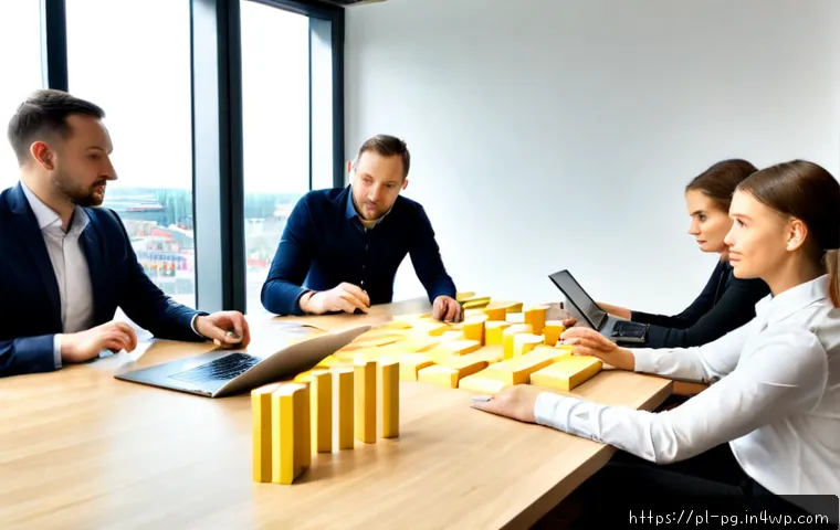 Home 17 BB 세일즈 프로세스 개선을 위한 혁신적인 아이디어 - Photorealistic modern B2B sales improvement workshop in a bright Warsaw office, diverse Polish busin...